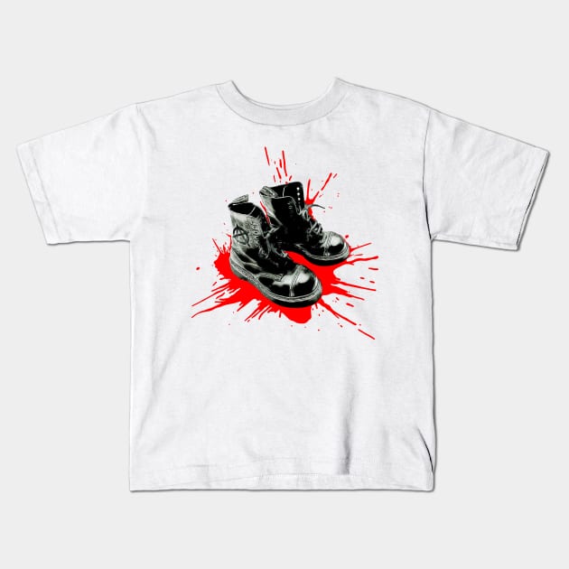 Doc Boots (Red) Kids T-Shirt by Colonel JD McShiteBurger